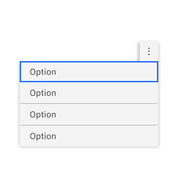 Good example: visible blue border surrounding first option in list