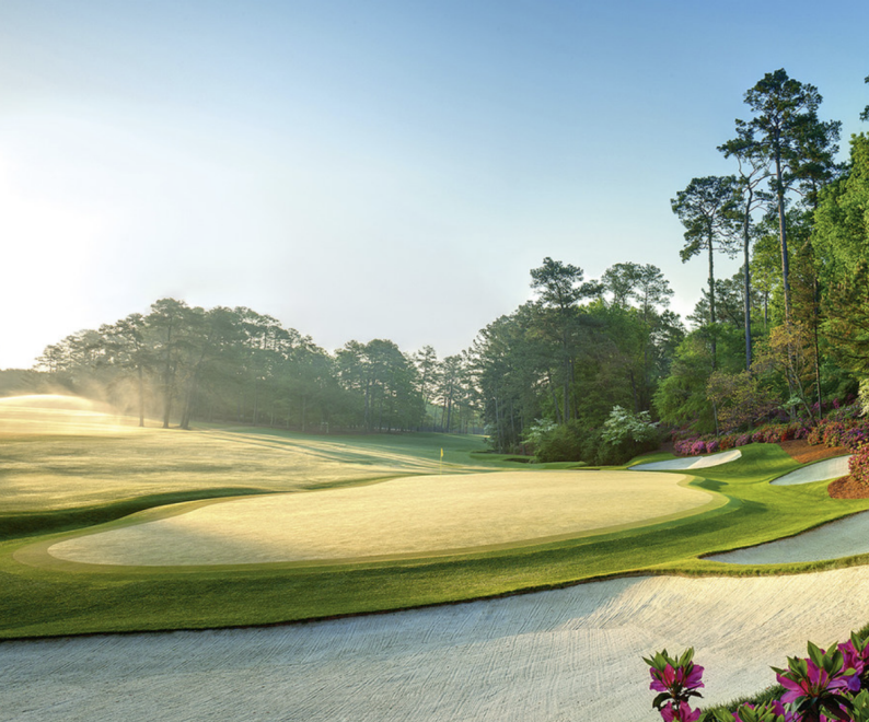 Masters 2023: golf course landscape morning light
